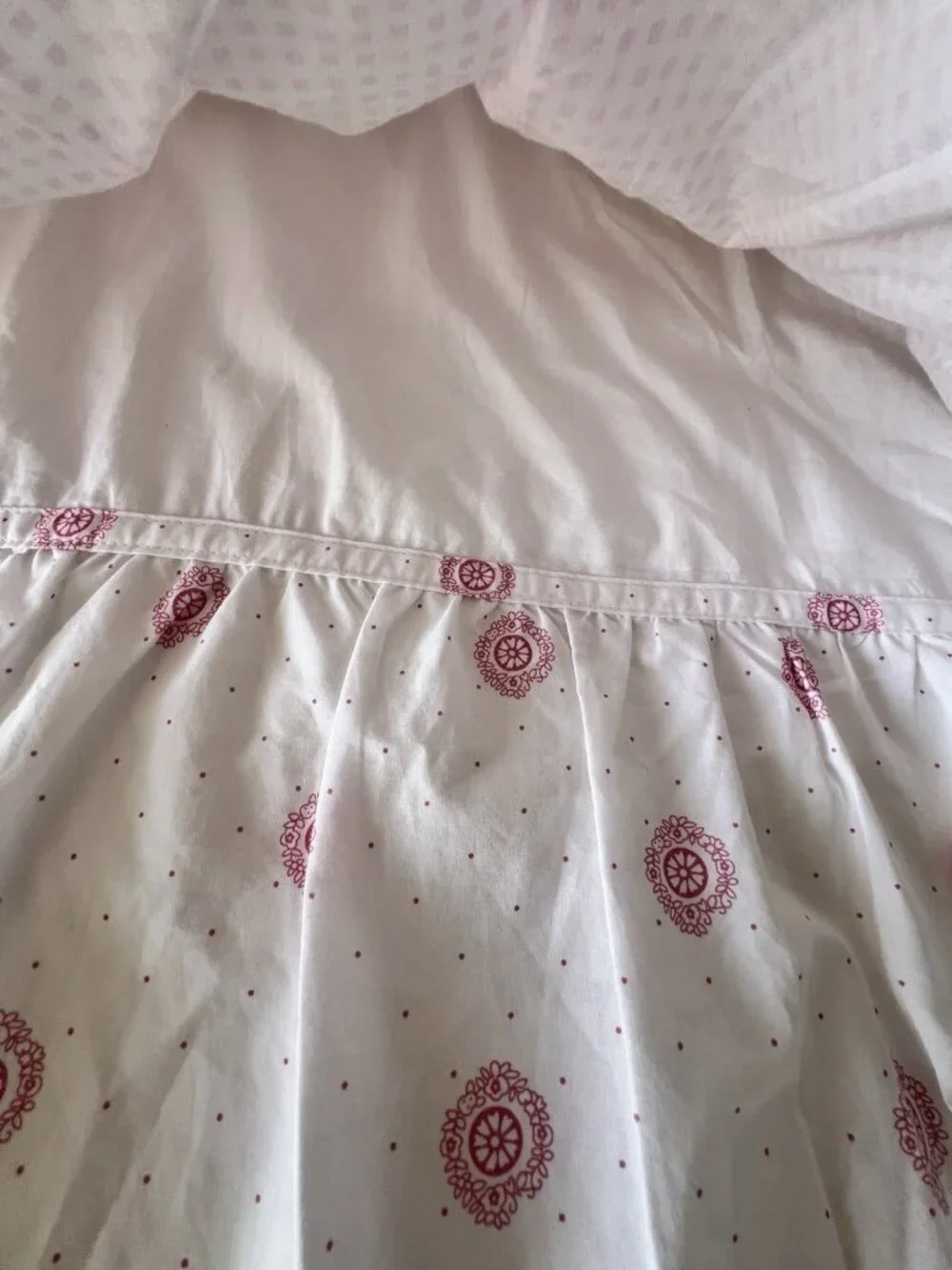 Ruffled Shower Camryn Curtain Pink & White  AMITY HOME 100% Cotton Cottagecore